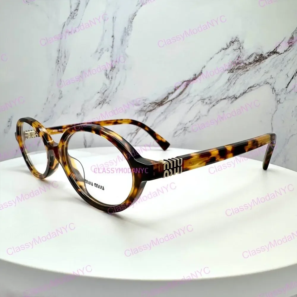 NEW MIU MIU Womens Eyeglasses Brown Oval Full Rim Frames 50-18mm Rx-able Womens
